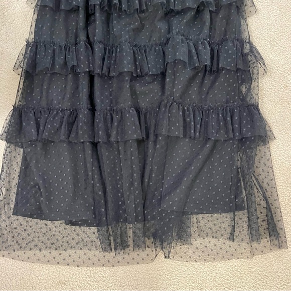 NWOT Black Tulle Dress with Ruffles - Picture 4 of 9